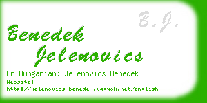 benedek jelenovics business card